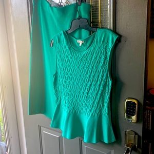 Green Eva Mendez 2 piece Top and Skirt sz Large